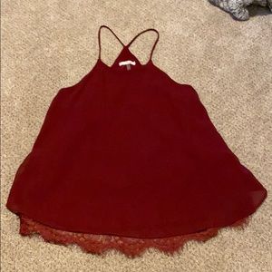 Brand new maroon lace tank top